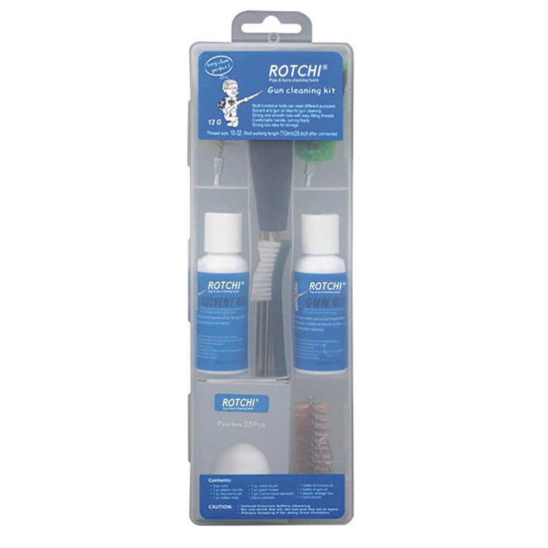 Súprava na čistenie vzduchovej pištole s priehľadným boxom a fľašou na olej